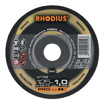 RHODIUS - Kapskiva XT38 - 125 x 1,0 - 50st/förp.