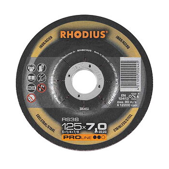 RHODIUS - Slipskiva RS38 - 230 x 7 x 22,23 - 10st/förp.
