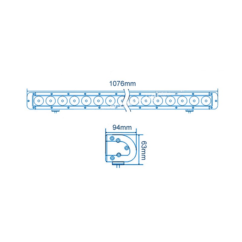 LED Ljusramp THOOR FROSTWIND 260W / 19000 Lumen  / Extraljus Arbetsljus / 108 cm 42 tum - 2