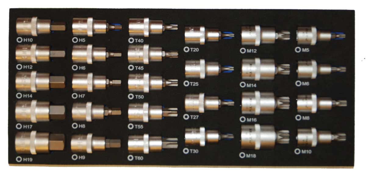 BATO Stifthylssats 1/2 tum 6kt. 5-19mm, Torx 20-60, XZN M5-M18. EVA 1/3.