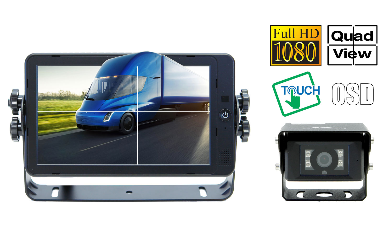 Bundet Backkamera Paket HD - Backkamera och Monitor Full HD Högupplöst - Supravision Raptor 10 (Ej trådlös)