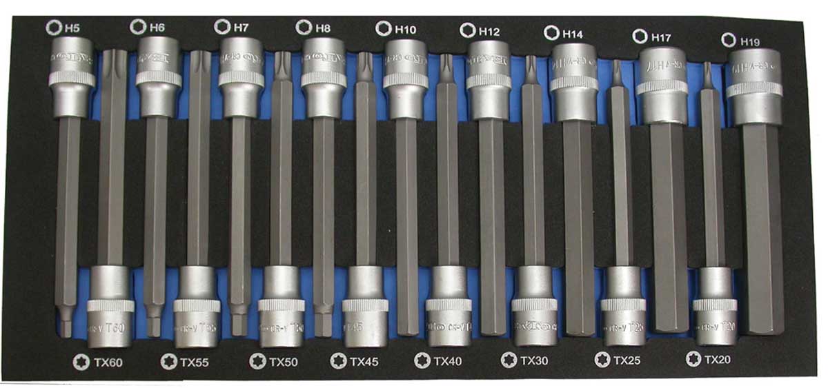 BATO Stifthylssats 1/2 tum 6kt. 5-19mm lång. Torx 20-60 lång. EVA 1/3.