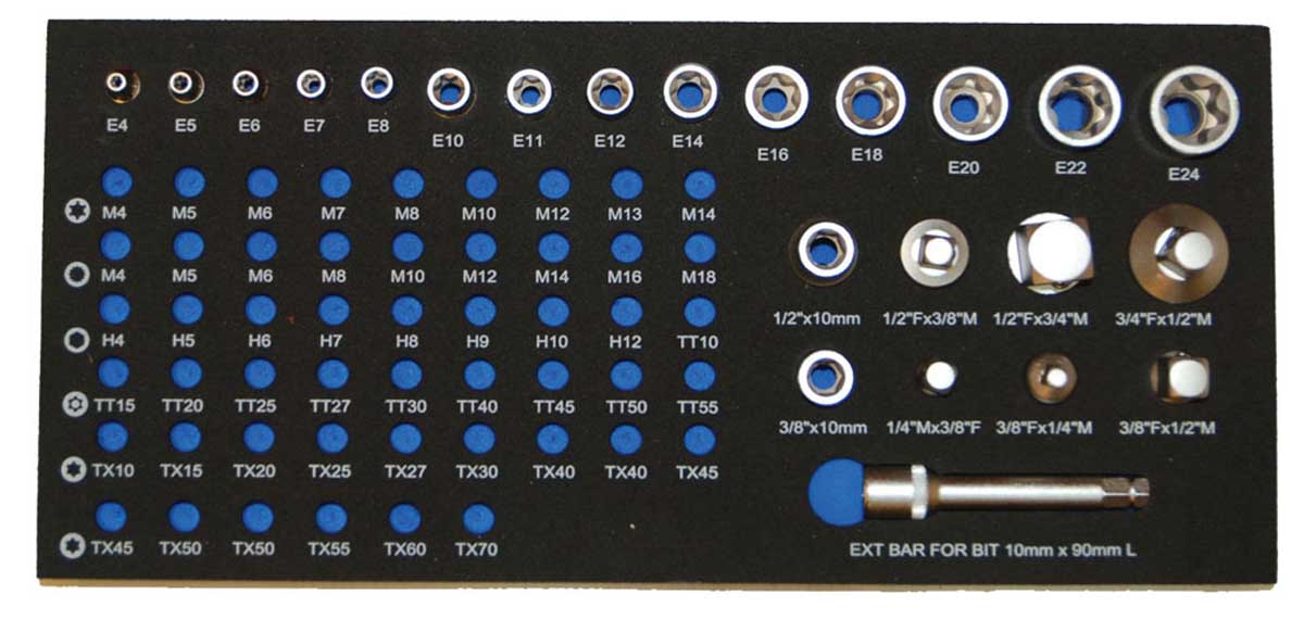 BATO Autobits-/E-hylsaorsats / adapter. EVA 1/3.