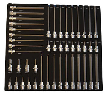 BATO Stifthylssats 3/8 tum 6kt., Torx, Ribe, kort/lång. EVA 2/3.