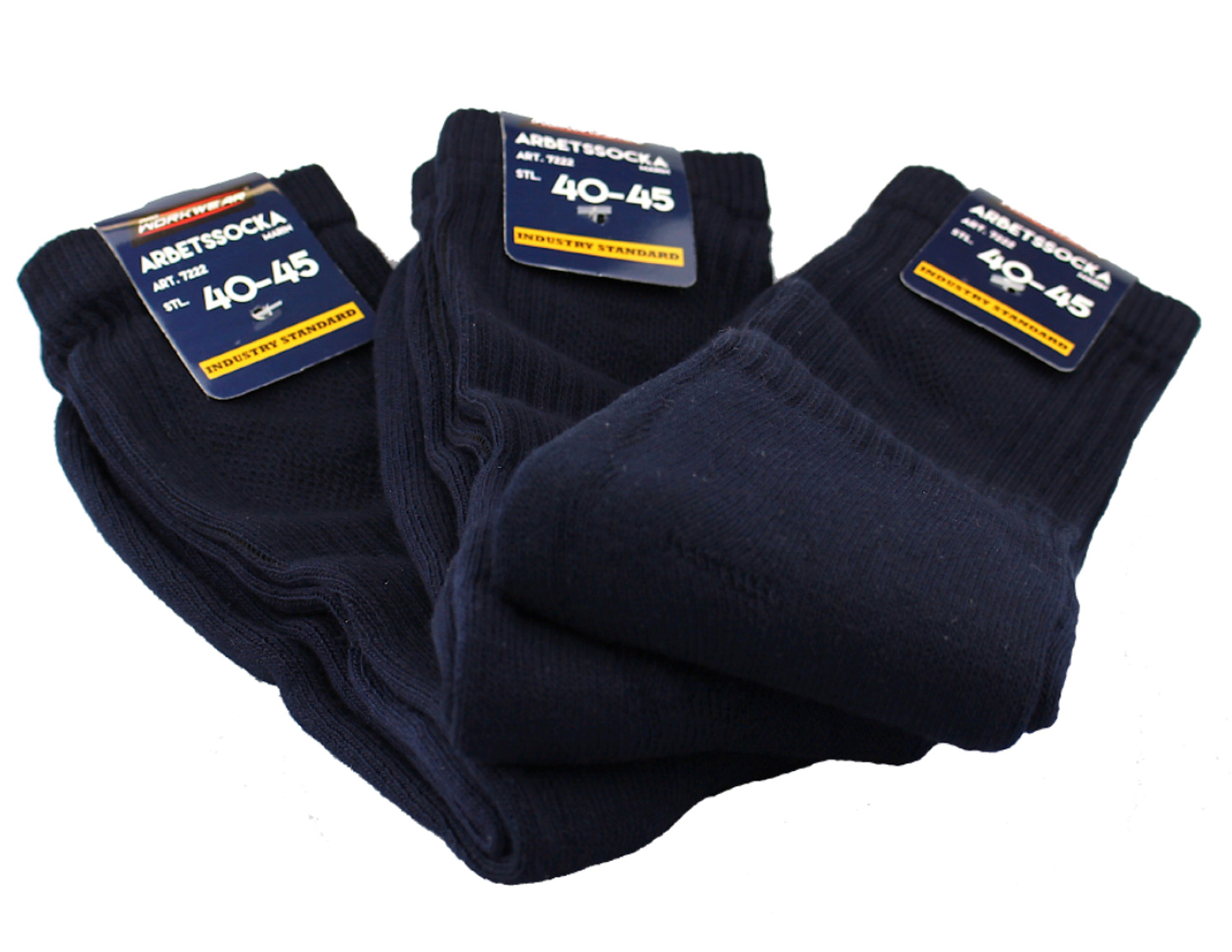Arbetsstrumpa, Socka för arbete, Tubsocka - 3pack Grå, Svart Marin - 3