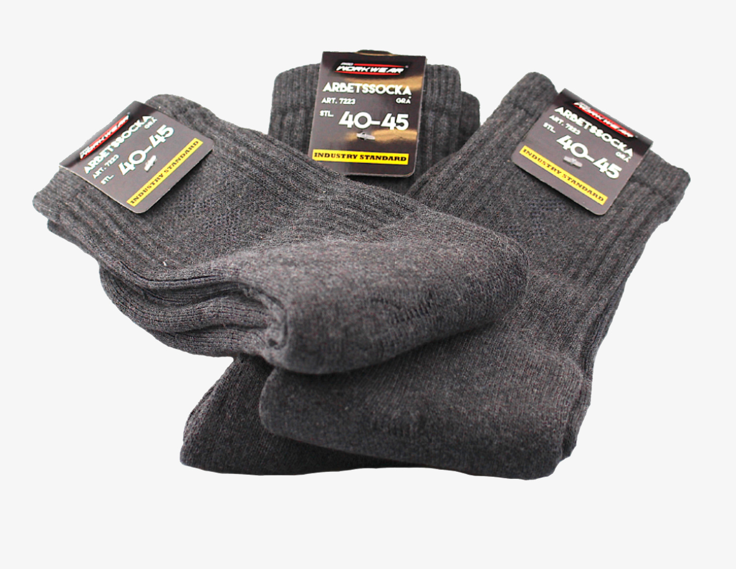 Arbetsstrumpa, Socka för arbete, Tubsocka - 3pack Grå, Svart Marin