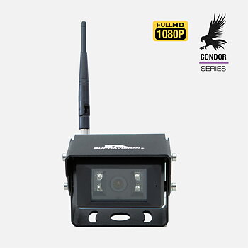 CONDOR 871 - Trådlös backkamera i Full HD för industriellt bruk | Valbar Vidvinkel (50/70/130/150 grader) | Mörkersyn, Inbyggd värmare, Stöttålig till 17G | Supravision