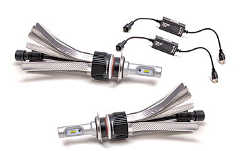 LED Konvertering H1/H3/H5/H7/H9/H11 12V 24V  strålkastare ultra bright ALLT I ETT - konverteringskit för bil - helljus 6000K 33W - 2 års garanti