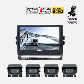 CONDOR 94 - Bunden 9.3 Tum FHD Monitor med 4 Kameror för industriellt bruk |  | Touchskärm Quad-View Adaptiv ljusstyrka | Supravision
