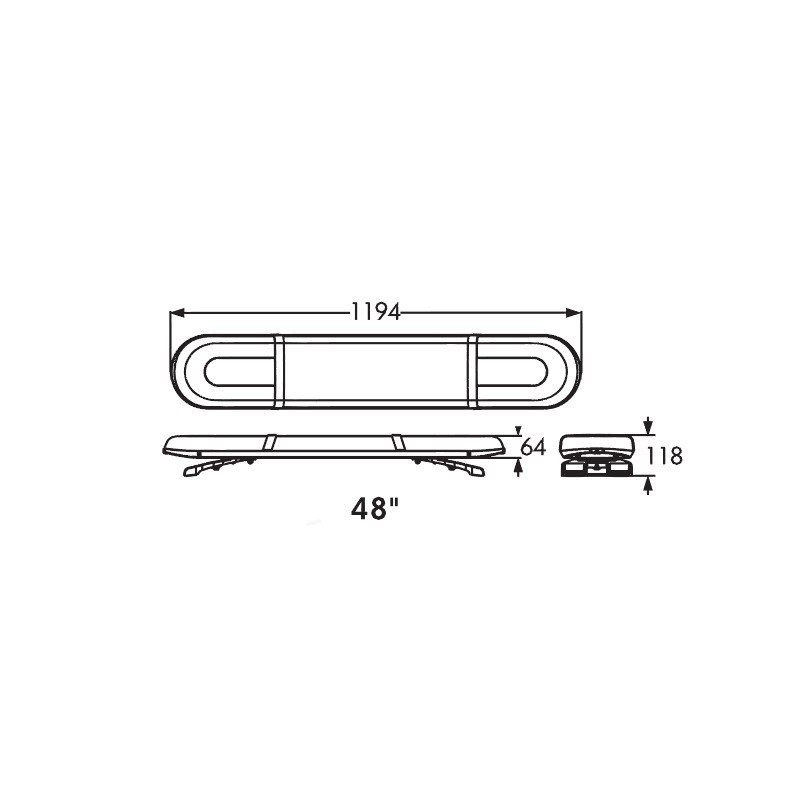PROTECT - LED Varningljusramp Blixtljusramp - R10 R65 - 6