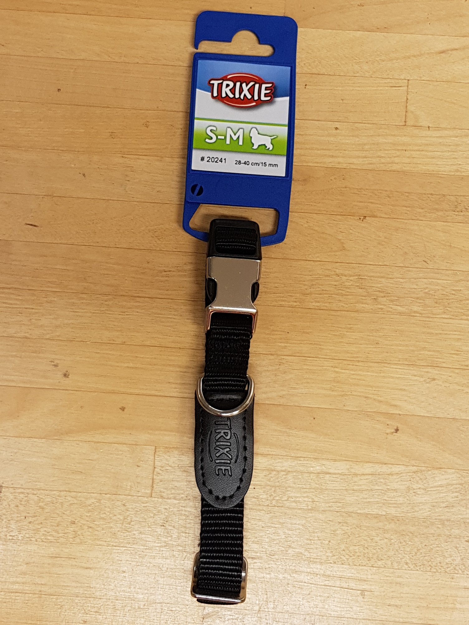 Hundhalsband Premium, svart nylon - mycket slitstarkt m spänne i aluminium/plast - 2