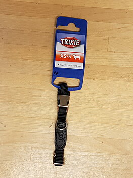 Hundhalsband Premium, svart nylon - mycket slitstarkt m spänne i aluminium/plast