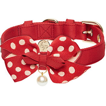 Halsband med rosett och pärla