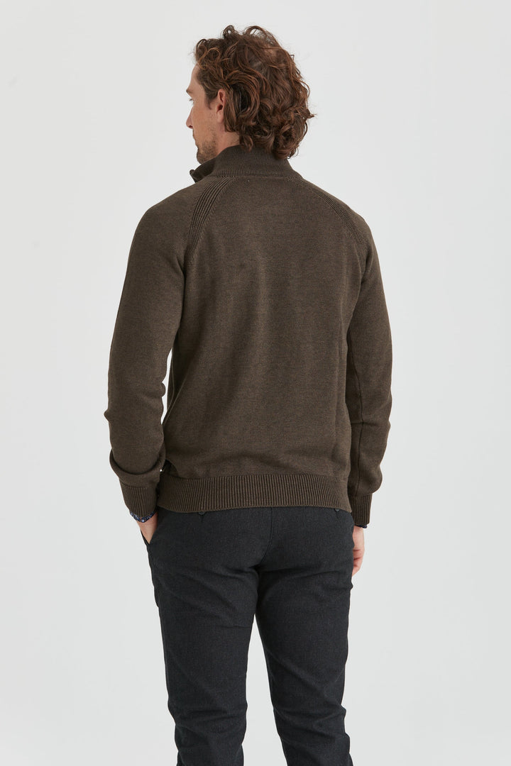  Tröja Halv-Zip Brun - 5