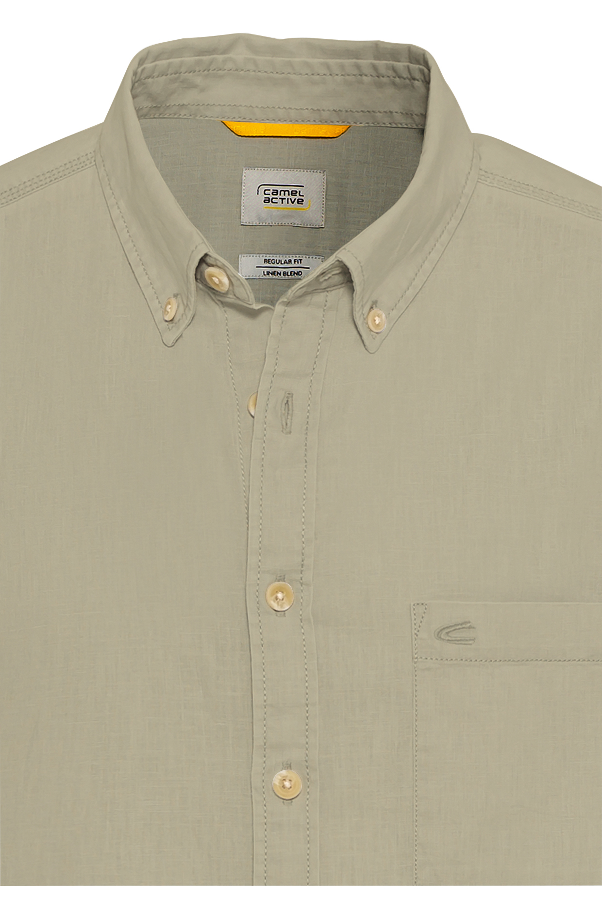 Skjorta kortärm S Linne/bomull khaki. från camel active - 2