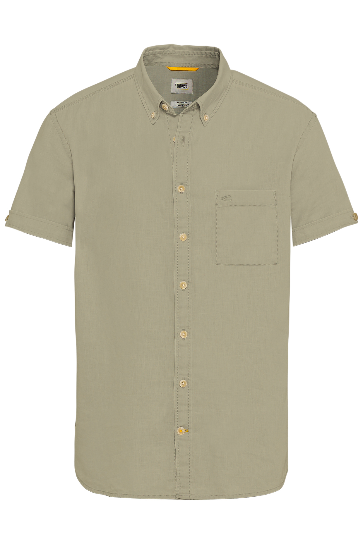 Skjorta kortärm S Linne/bomull khaki. från camel active