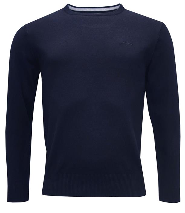 Rund hals pullover navy från AP