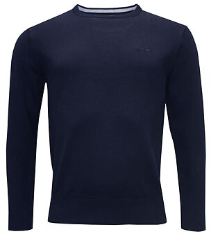 Rund hals pullover navy från AP