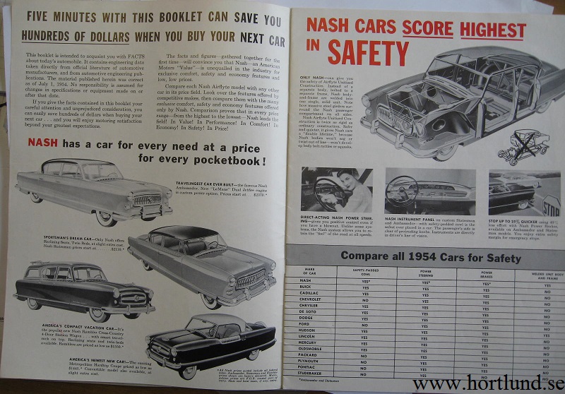 1954 Nash alla modeller broschyr - 2