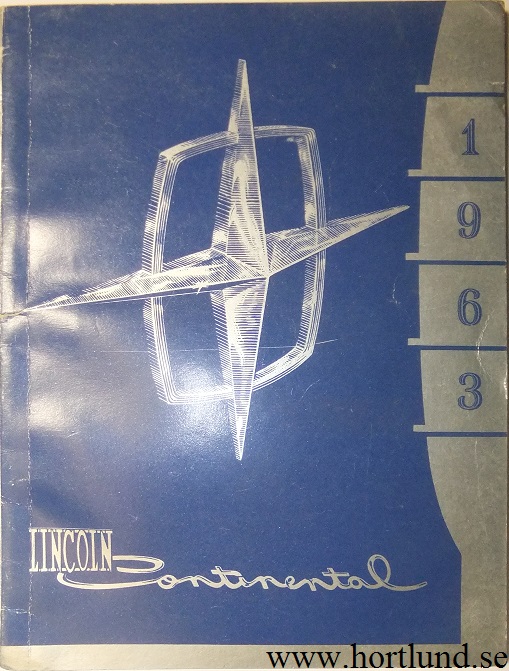 1963 Lincoln Continental Owners Manual
