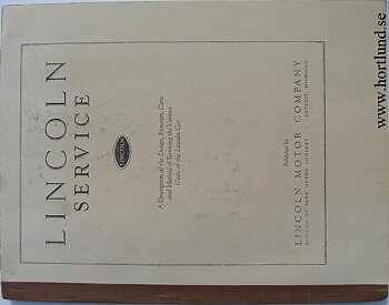 1926 Lincoln Service Book