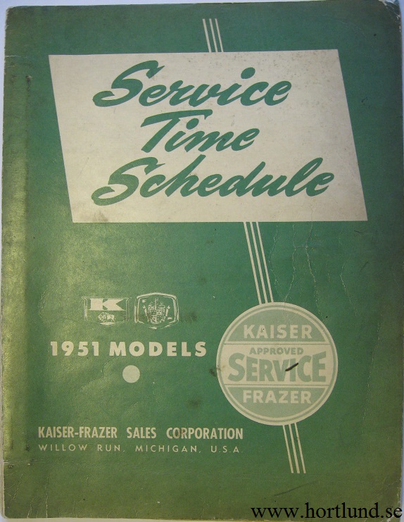 1947 - 1951 Kaiser Frazer Service Time Schedule