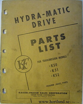 1950 - 1952 Kaiser Hydra-Matic Parts List