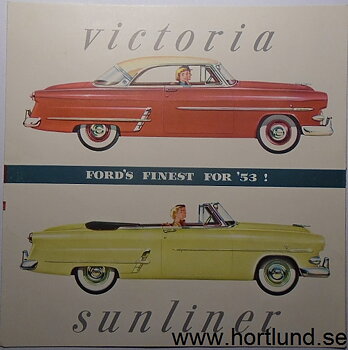 1953 Ford Victoria & Sunliner broschyr
