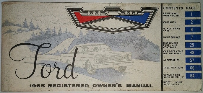 1965 Ford full size Owners Manual