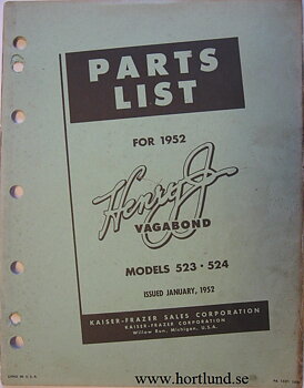 1952 Henry J Vagabond Parts List