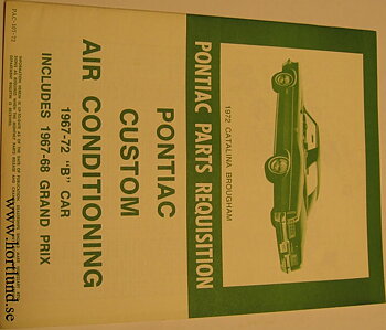 1967 - 1972 Pontiac Parts Requisition AC B-body & GP