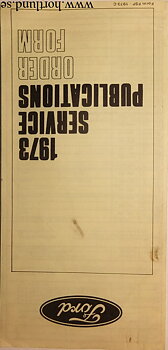 1973 FoMoCo Service Publications Order Form