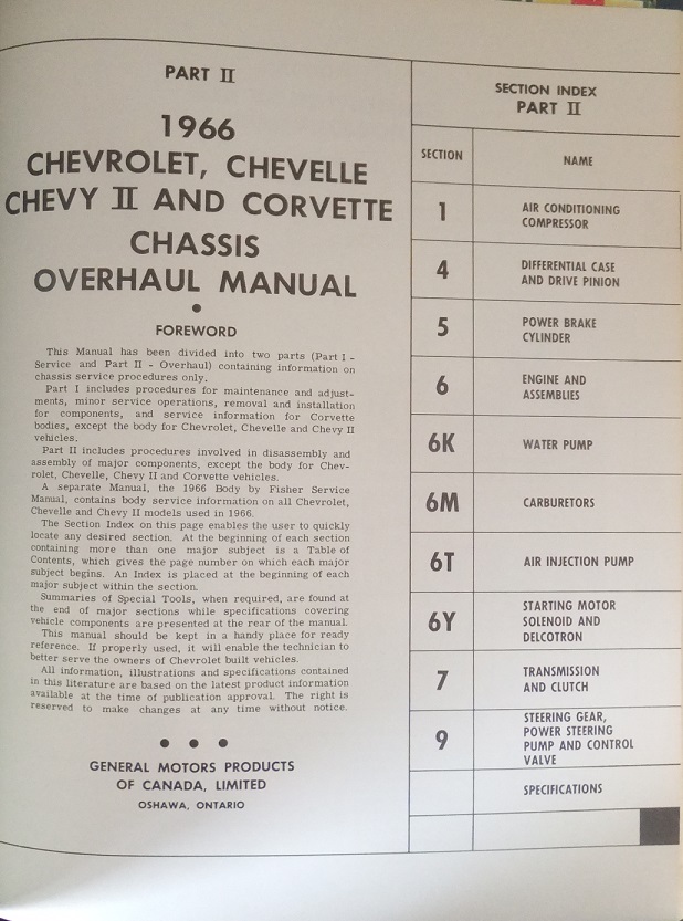 1966 Chevrolet Shop Manual Chevrolet Chevelle Chevy II Corvette - 3