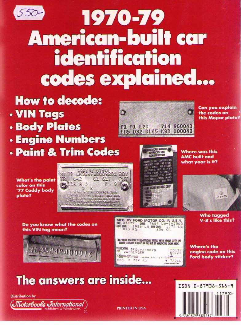 1970 - 1979 Catalog of American Car ID Numbers - 2