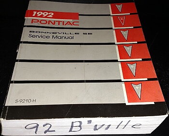 1992 Pontiac Bonneville SE Service Manual