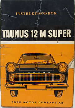 1960 Ford Taunus 12 M Super Instruktionsbok 2:nd utgåvan