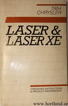 1984 Chrysler Laser & Laser XE Operating Instructions