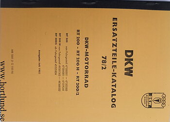1951 - 1955 DKW RT 200, RT 200 H, RT 200/2 Reservdelskatalog