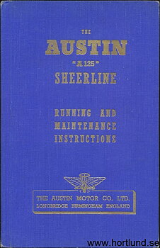 1950 Austin A125 Sheerline Running and Maintenance Instructions