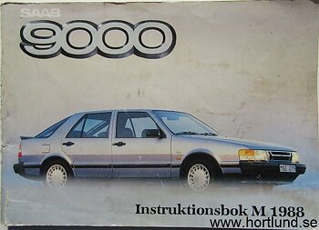 1988 SAAB 9000 Instruktionsbok