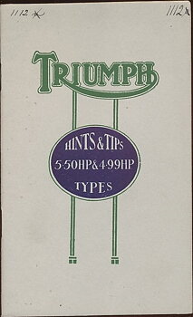 1924 Triumph 5.50 HP & 4.99 HP Hints & Tips