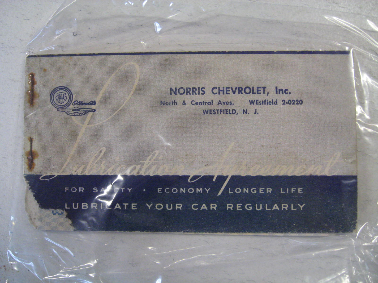 1953 Chevrolet Lubrication Agrement