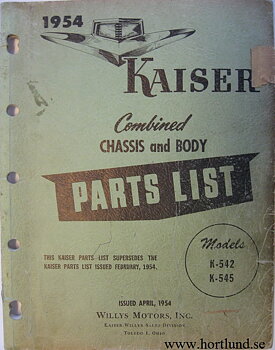 1954 Kaiser Parts List