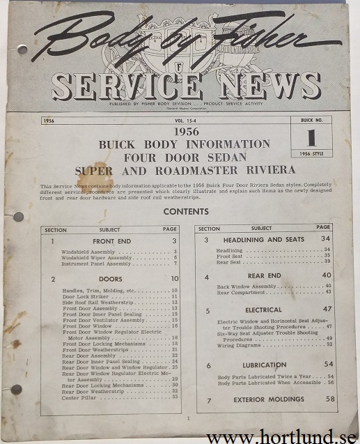 1956 Buick Body by Fisher Service News vol 15-4