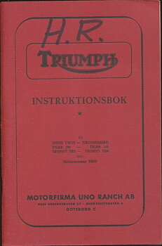 1958 Triumph Instruktionsbok svensk
