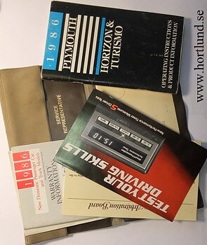 1986 Plymouth Horizon & Turismo Operating Instructions