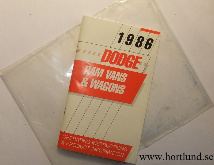 1986 Dodge Ram Vans & Wagons Operating Instructions