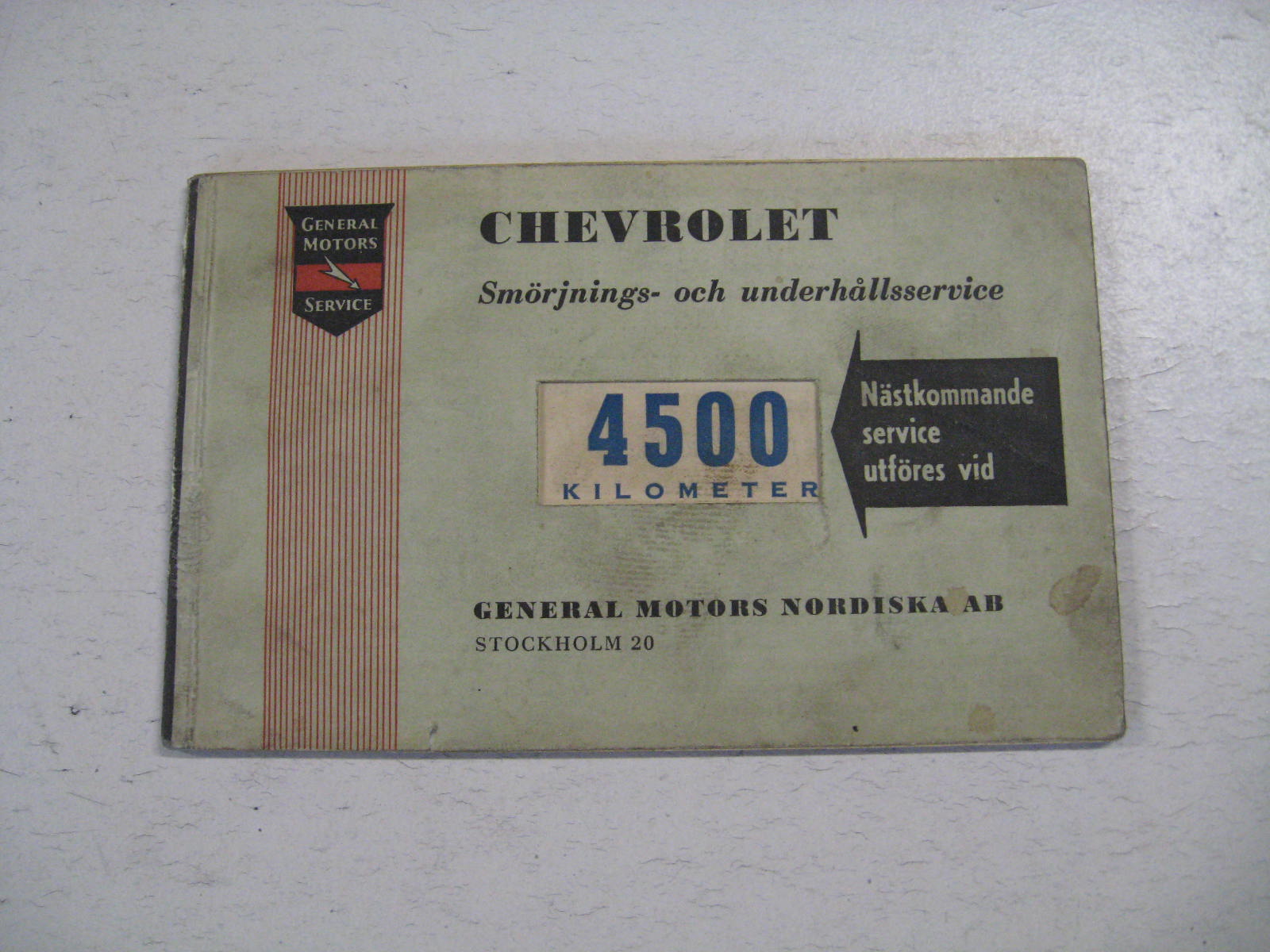 1959 Chevrolet Smörjnings & Underhållsservice Svenskt Original