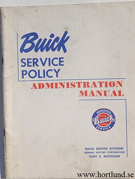 1960 Buick Service Policy Administration Manual