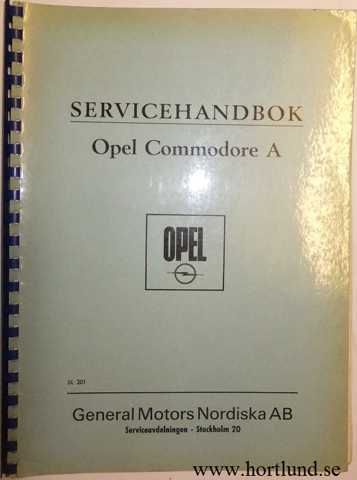 1969 Opel Commodore A Servicehandbok